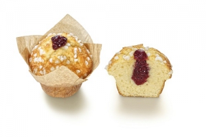 Lemon Flavoured Muffin with Raspberry Filling